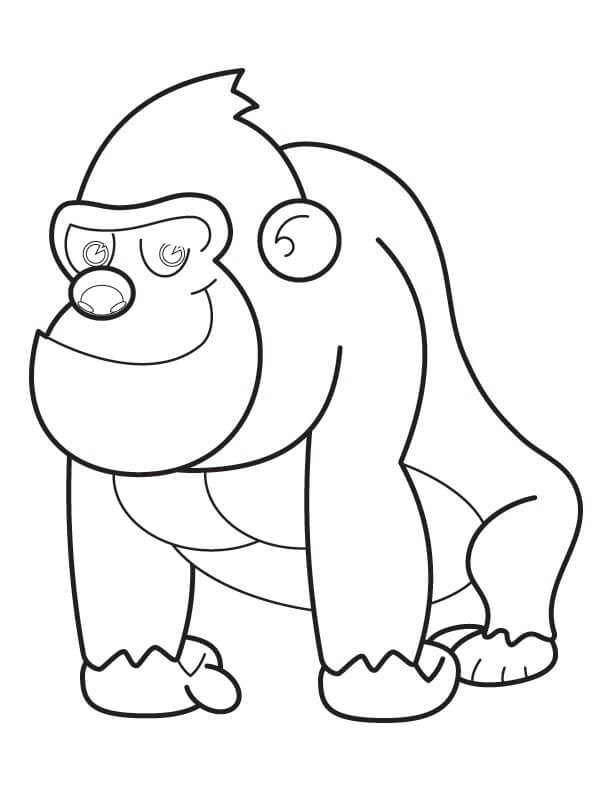 dibujo gorila sentado para colorear