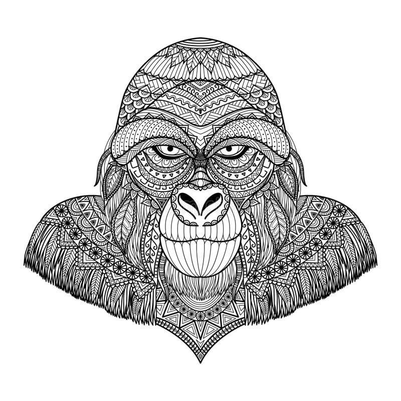 dibujo nino gorila para colorear