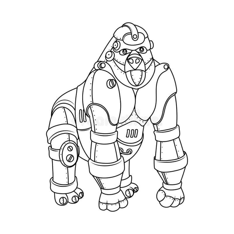 dibujo rugido de gorilas para colorear