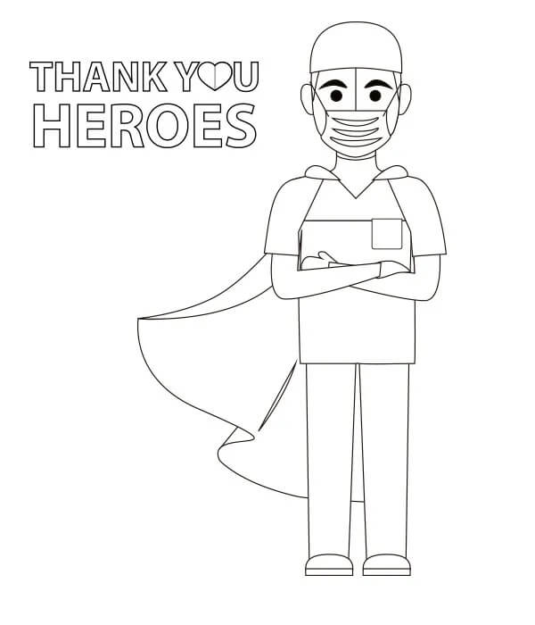Dibujo de Gracias Doctor para Colorear y Imprimir