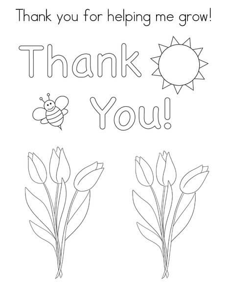 Dibujo de Gracias por Ayudarme a Crecer para Colorear y Imprimir