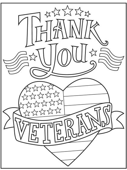 Dibujo de Gracias Veteranos 1 para Colorear y Imprimir