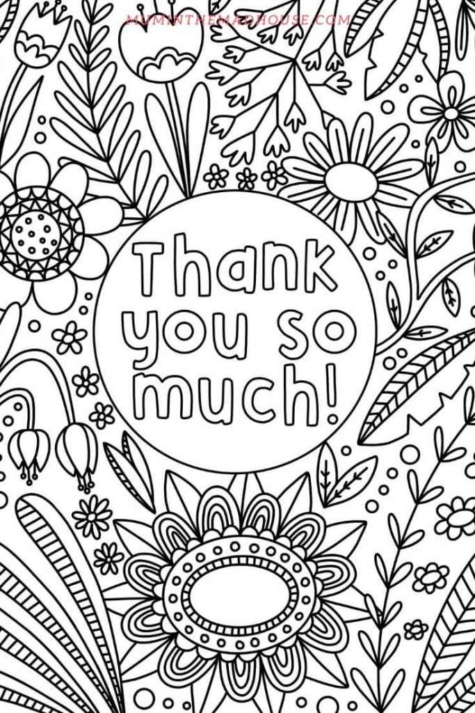 Dibujo de Muchas Gracias para Colorear y Imprimir