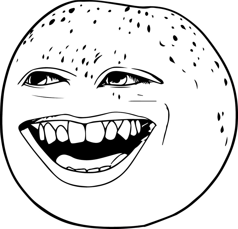 Dibujo de Ríe La Naranja Molesta para Colorear y Imprimir