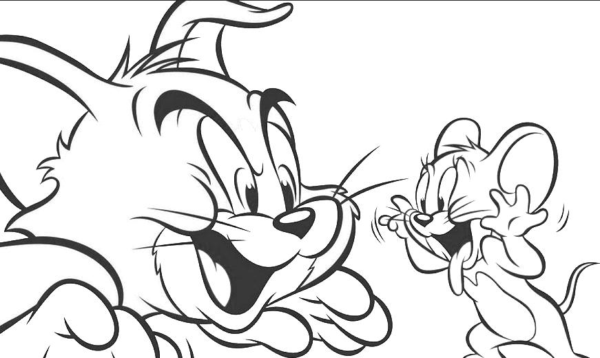Dibujo de Tom y Jerry Divertidos para Colorear y Imprimir