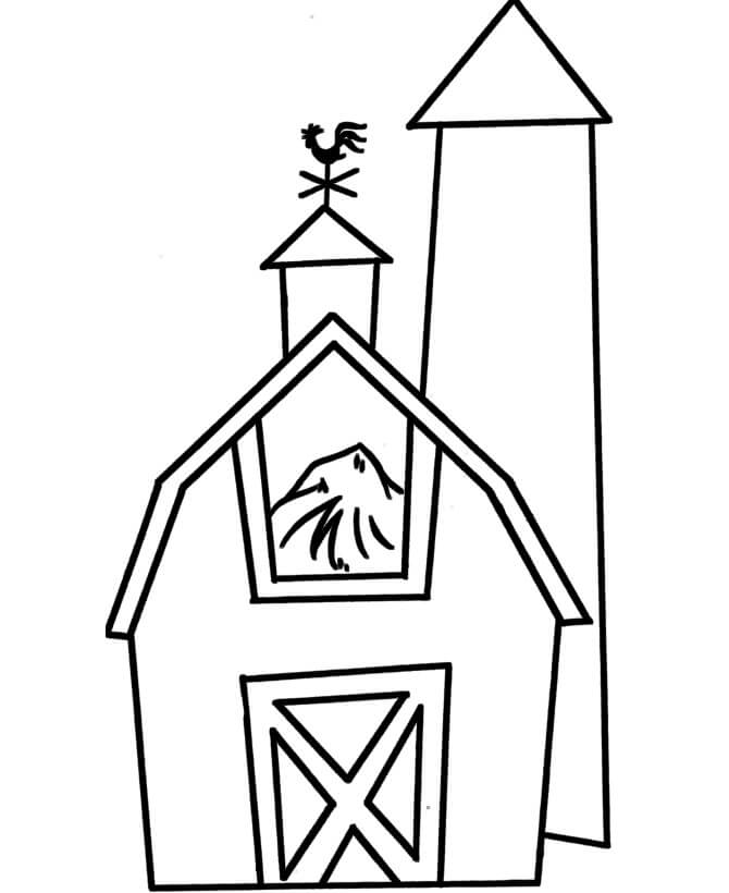 Dibujo de Genial Granero para Colorear y Imprimir