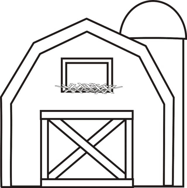 Dibujo de Granero Basíco para Colorear y Imprimir