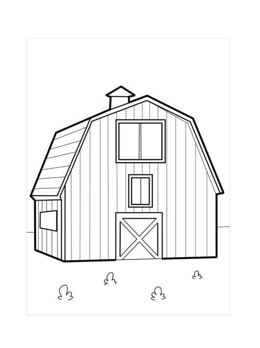 Dibujo de Lindo Granero para Colorear y Imprimir