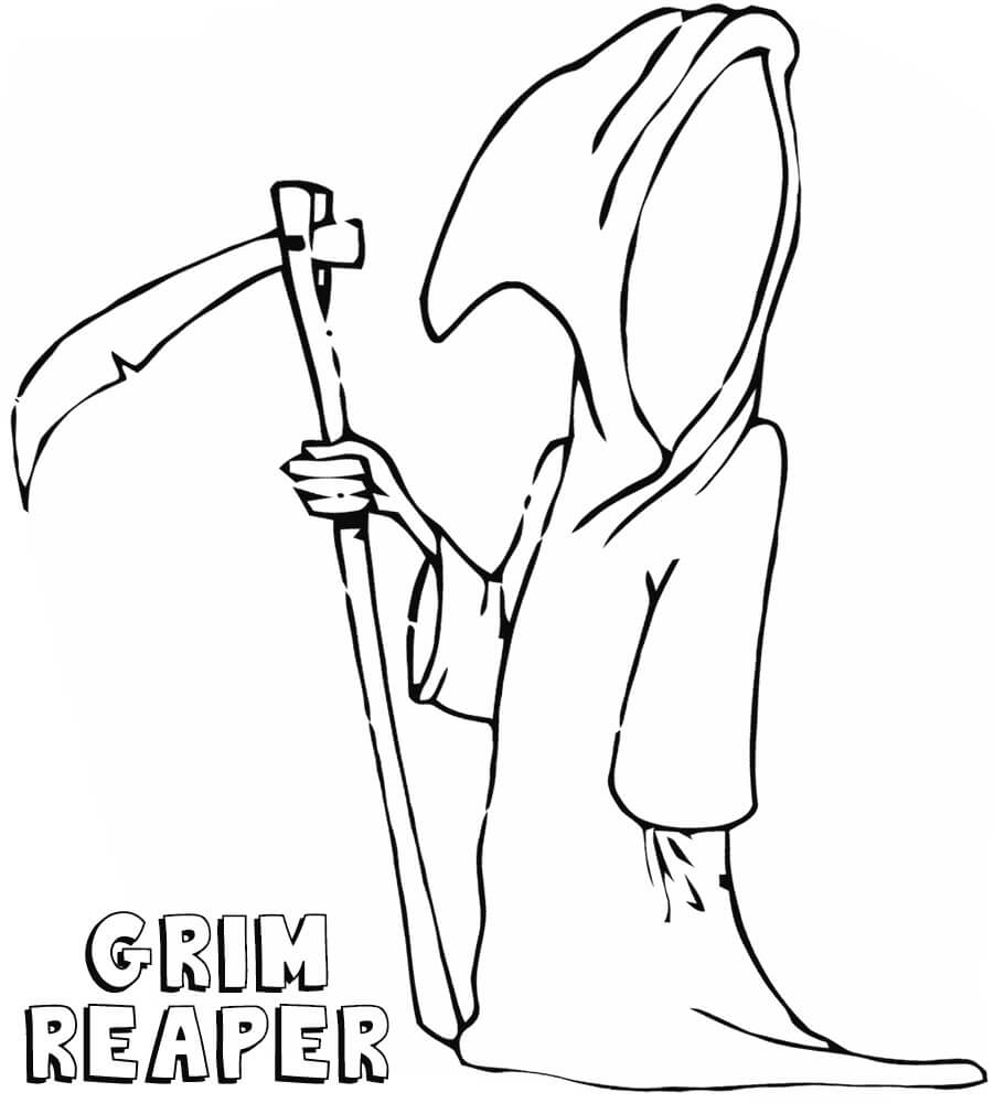 Dibujo de Chibi de La Parca para Colorear y Imprimir