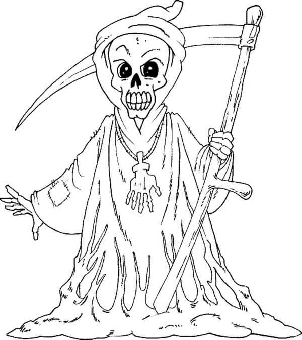 Dibujo de Parca Espeluznante para Colorear y Imprimir