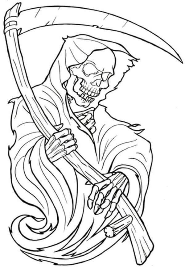 Dibujo de Terror Parca para Colorear y Imprimir