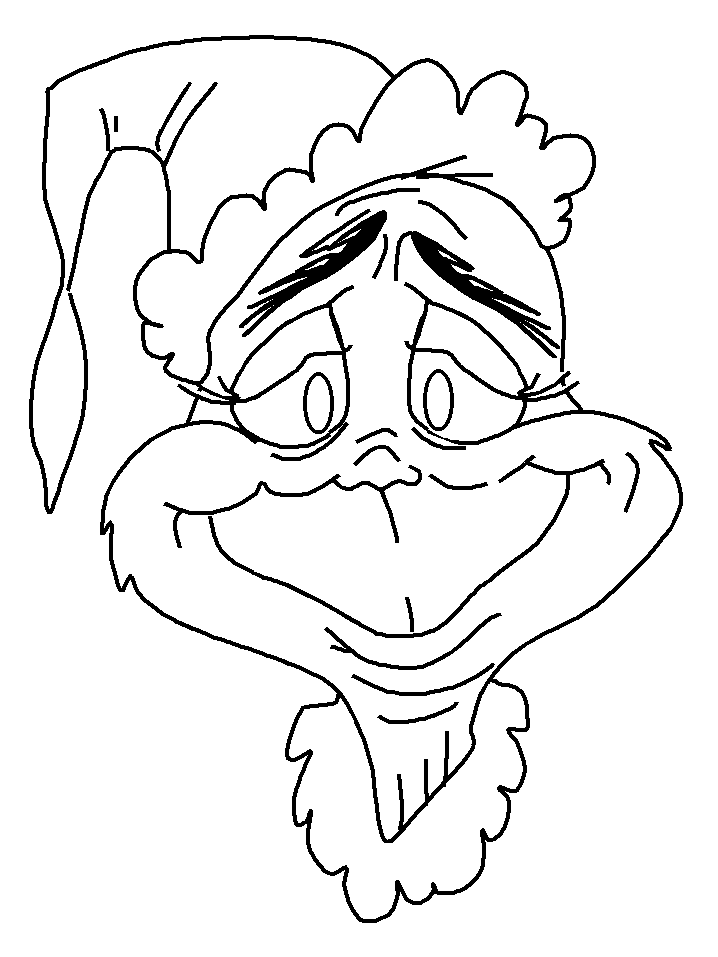 Dibujo de Cara ¡Feliz de Grinch para Colorear y Imprimir