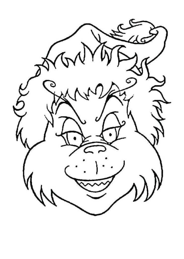 Dibujo de Grinch Con Gran Sonrisa para Colorear y Imprimir