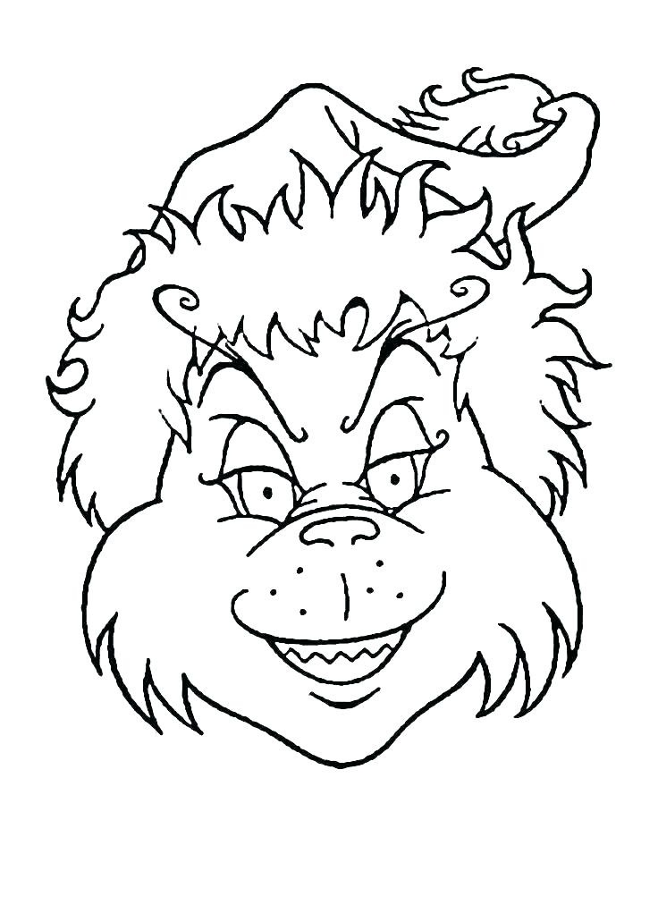 Dibujo de Grinch Con Gran Sonrisa para Colorear y Imprimir