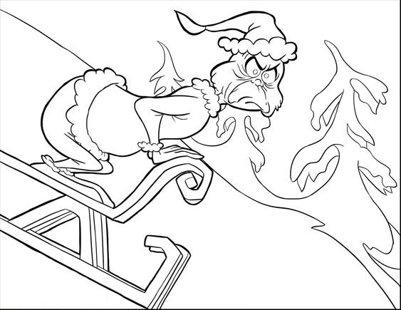Dibujo de Grinch Está Esquiando para Colorear y Imprimir