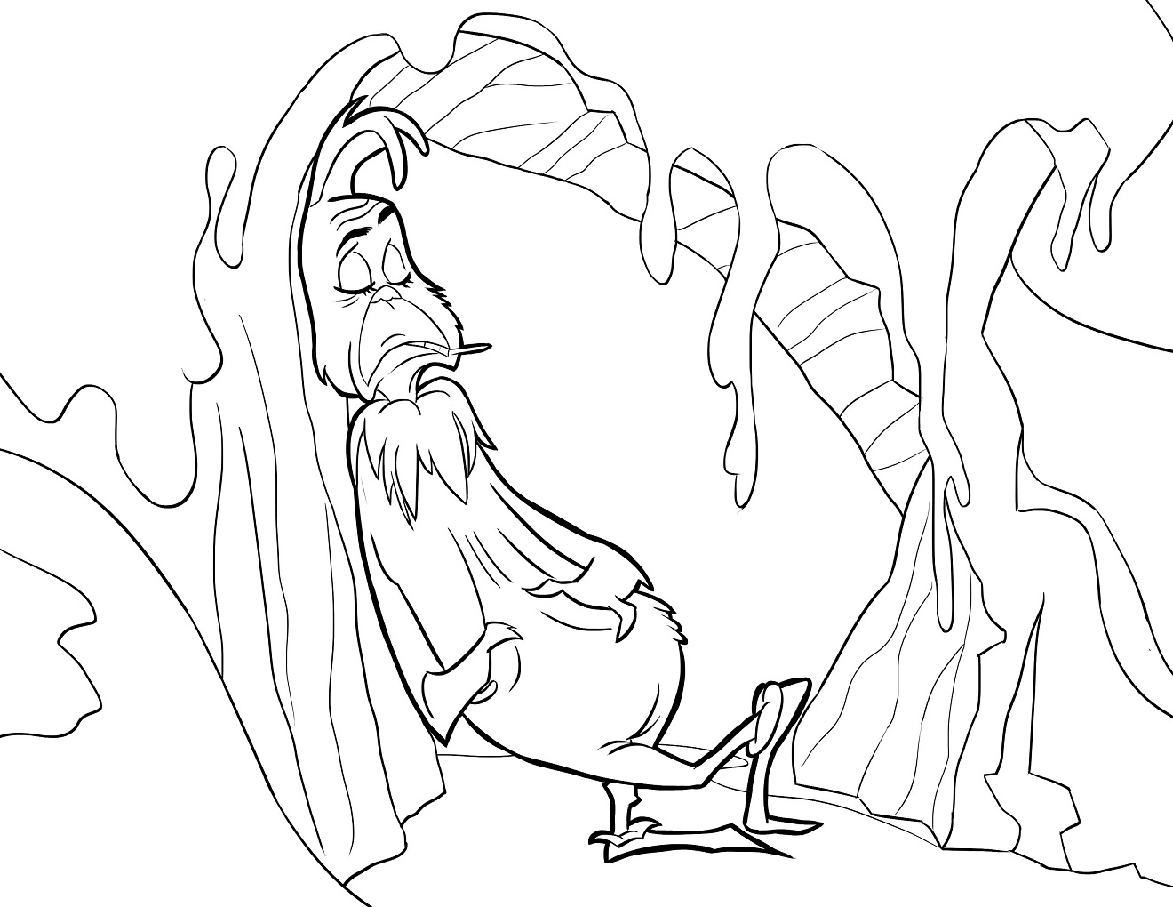 Dibujo de Grinch Soñoliento para Colorear y Imprimir