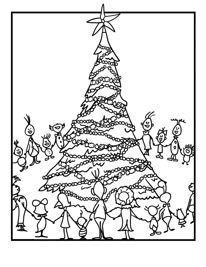 Dibujo de Whoville Del Grinch para Colorear y Imprimir