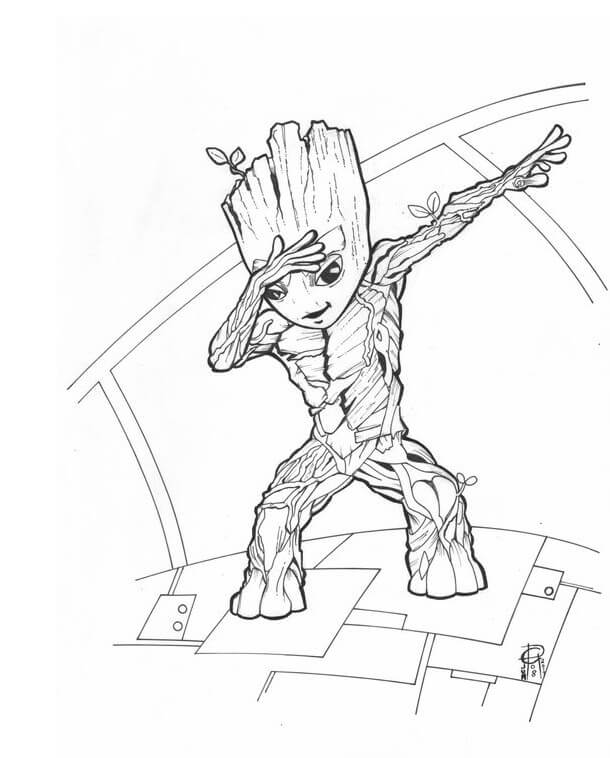Dibujo de Dab Groot para Colorear y Imprimir