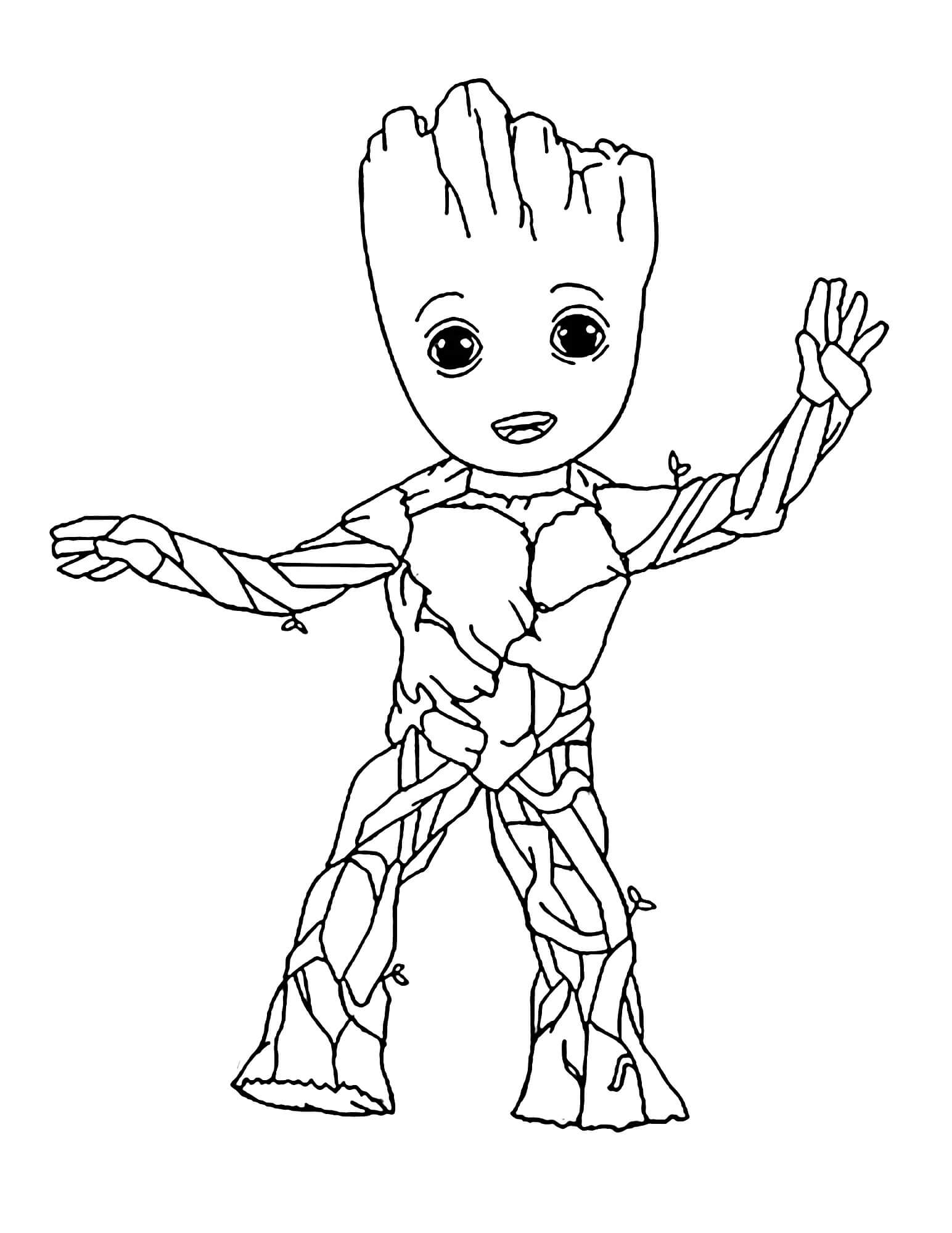 Dibujo de Groot Bailando para Colorear y Imprimir