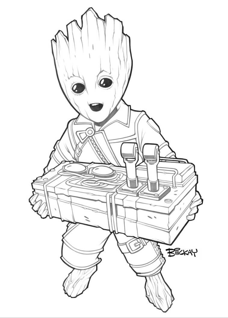 Dibujo de Groot Lindo para Colorear y Imprimir