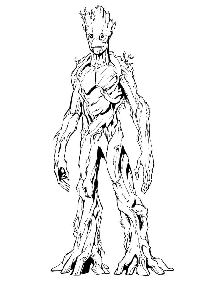 Dibujo de Viejo Groot para Colorear y Imprimir