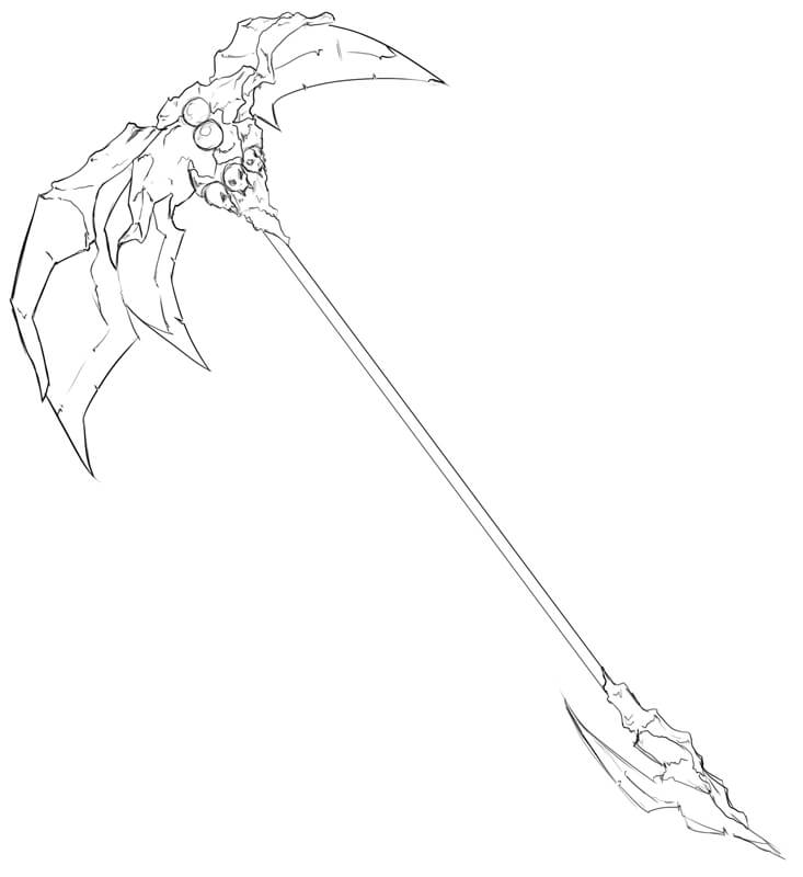 Dibujo de Guadana Especial para Colorear y Imprimir