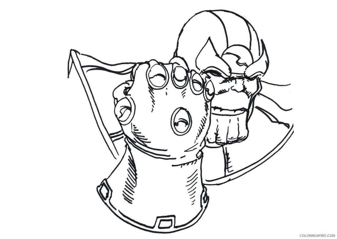 Dibujo de Dibujo de Thanos Con El Guantelete Del Infinito para Colorear y Imprimir