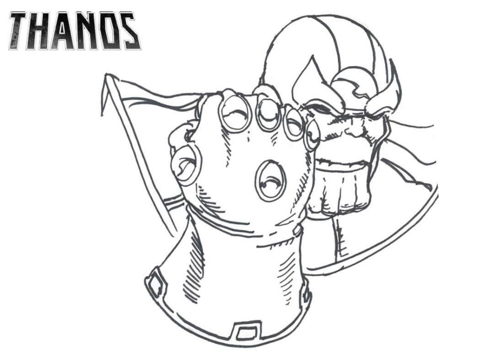 Dibujo de Thanos Con Guantelete Del Infinito para Colorear y Imprimir