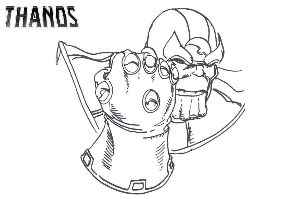 Dibujo de Thanos Con Guantelete Del Infinito para Colorear y Imprimir