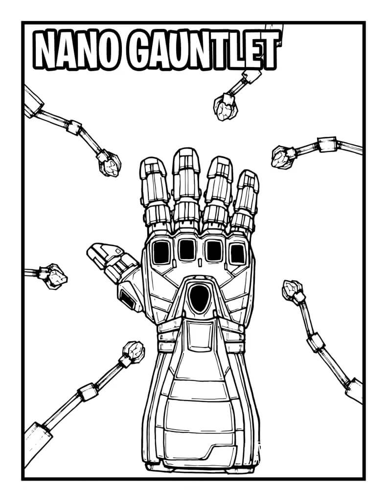 Dibujo de Thanos Sonriente Con Guantelete Infinito para Colorear y Imprimir