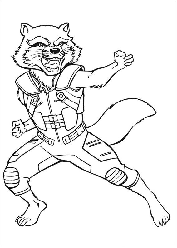 Dibujo de Artes Marciales de Cohete para Colorear y Imprimir