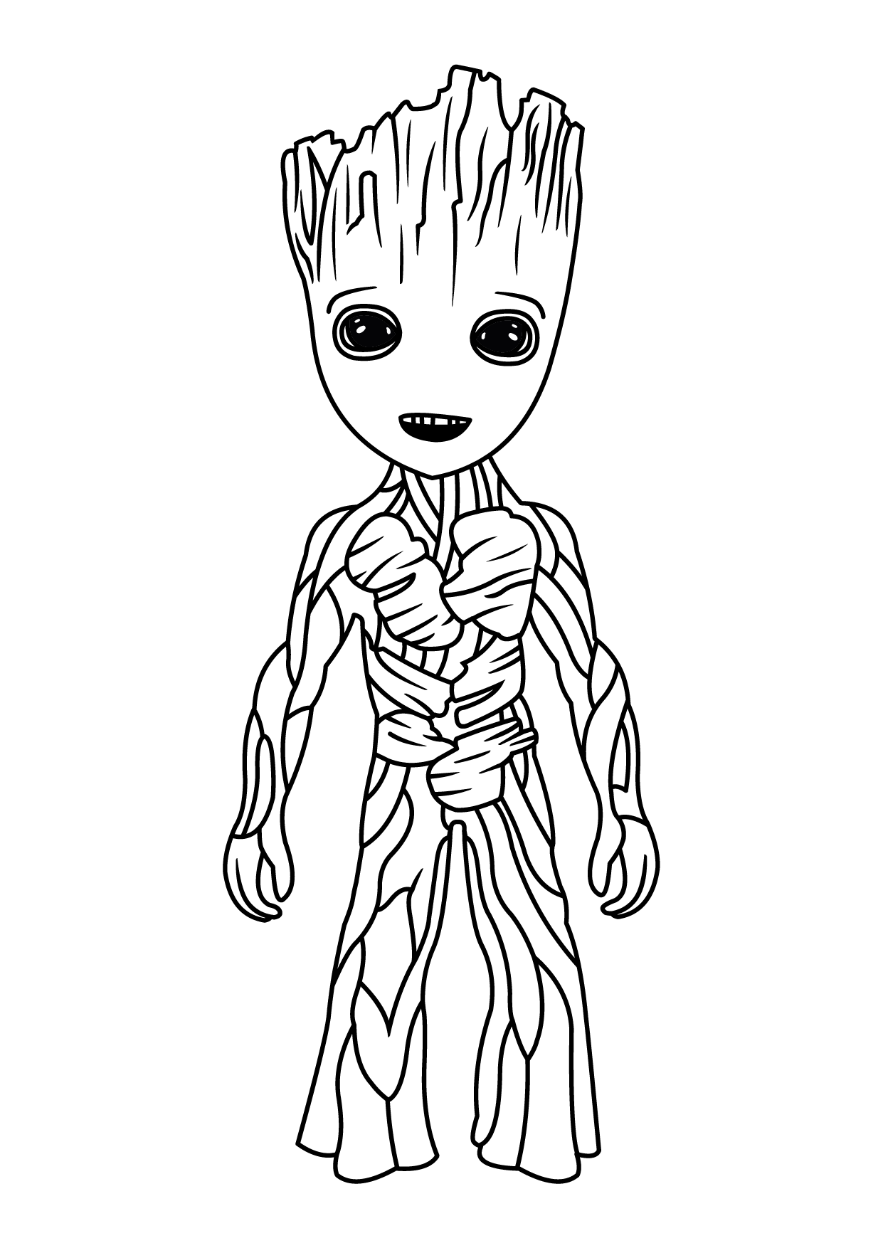 Dibujo de Bebé Groot para Colorear y Imprimir