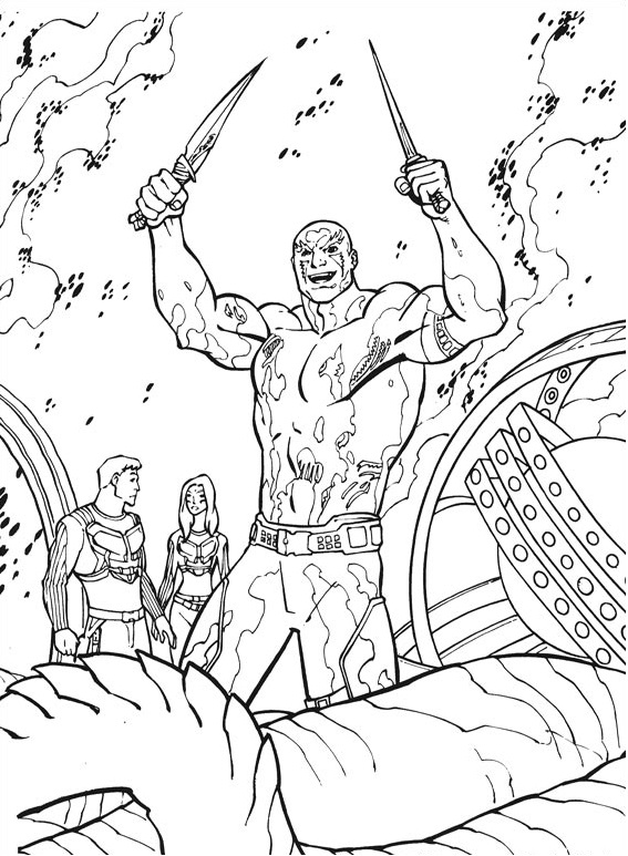 Dibujo de Drax Divirtiéndose para Colorear y Imprimir