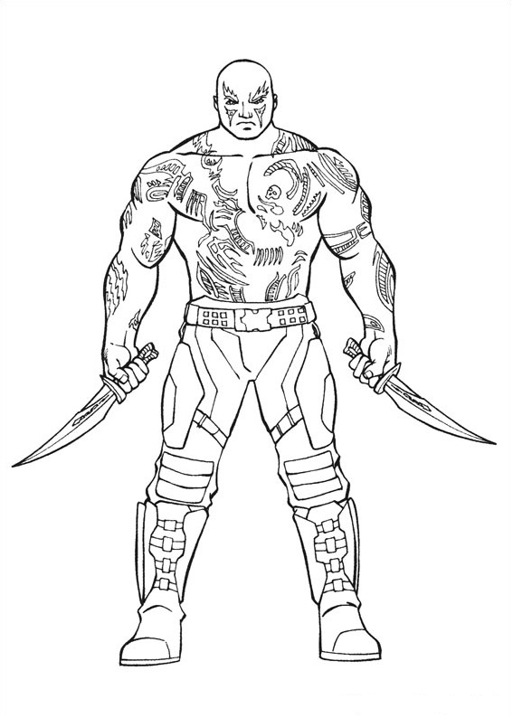 Dibujo de Drax El Destructor para Colorear y Imprimir