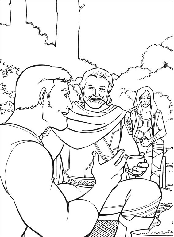 Dibujo de Guardianes Felices para Colorear y Imprimir