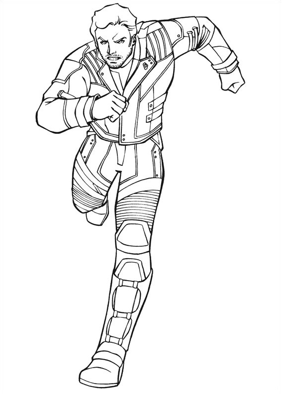 Dibujo de Peter Quill Corriendo para Colorear y Imprimir