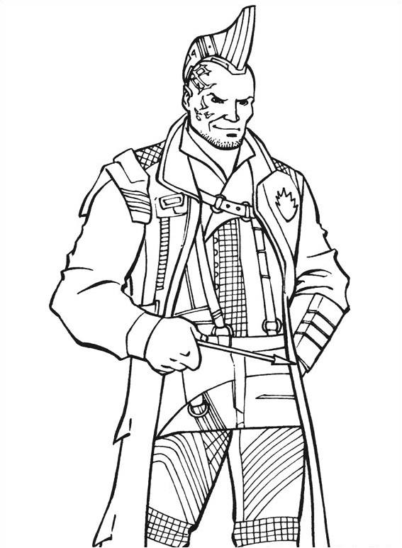 Dibujo de Yondu Udonta Sonriendo para Colorear y Imprimir