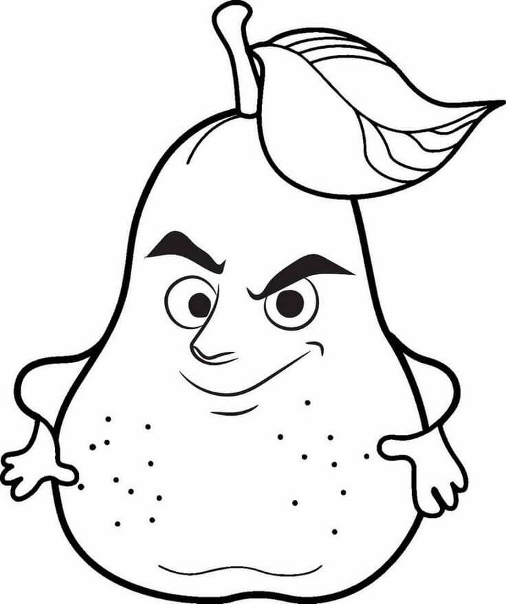 dibujo guayaba sonriendo para colorear