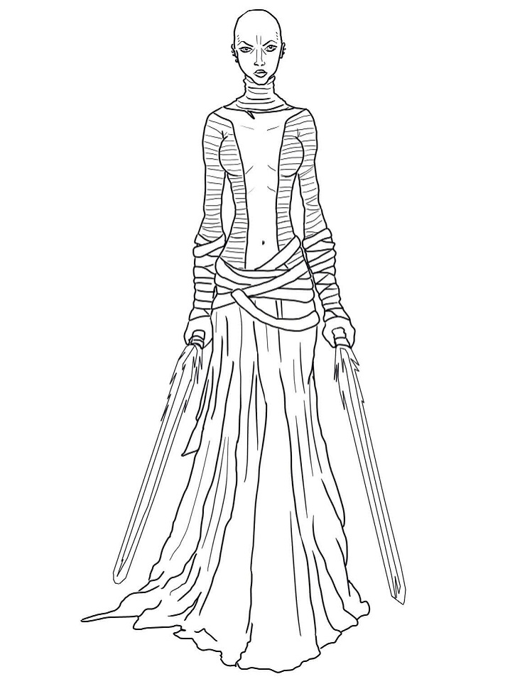 Dibujo de Asajj Ventress para Colorear y Imprimir