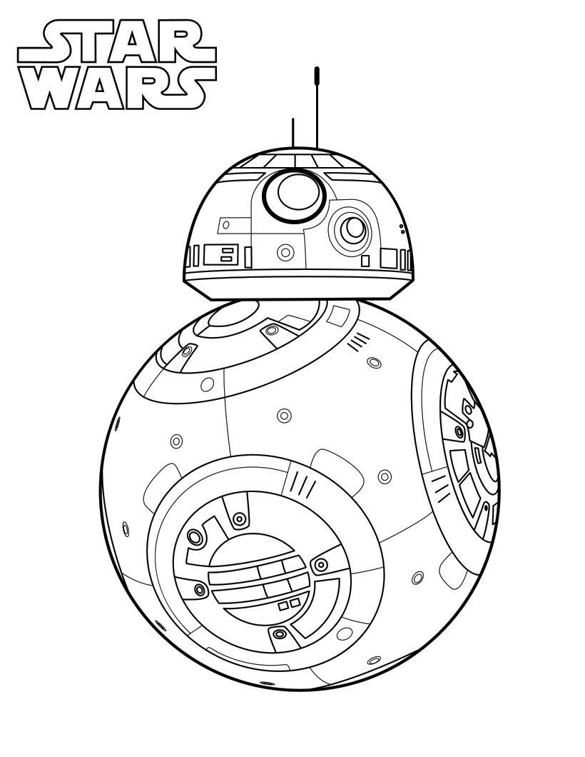 Dibujo de Bb 8 Guerra de Las Galaxias para Colorear y Imprimir