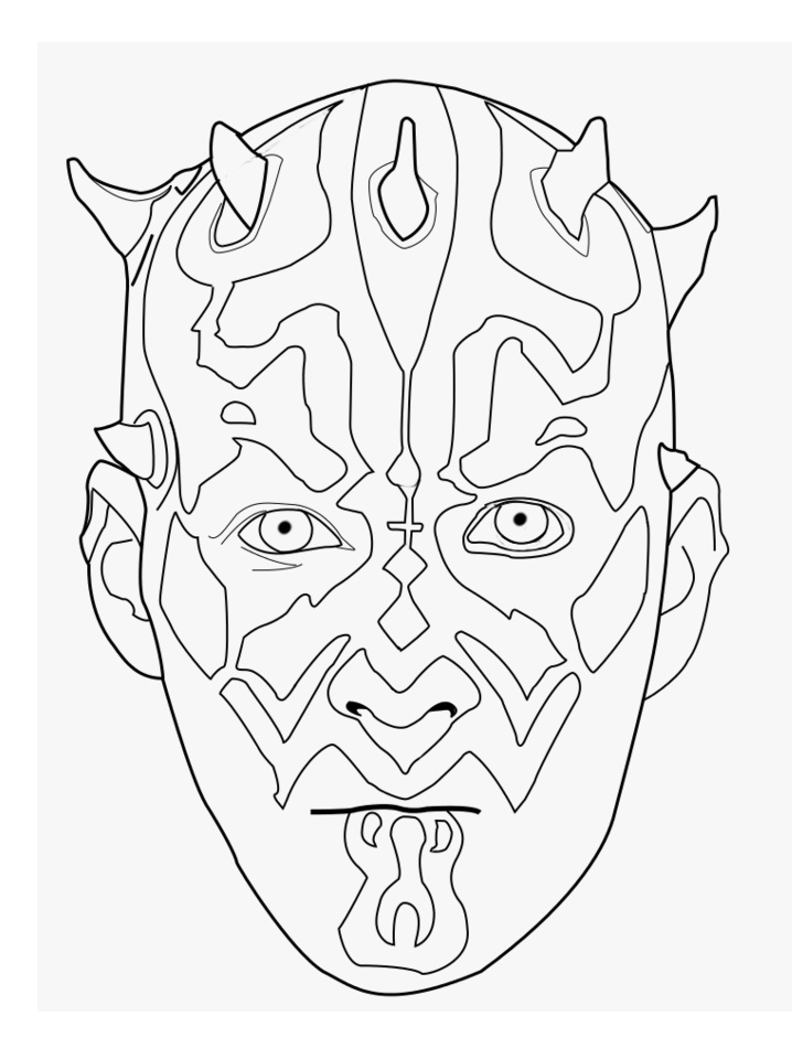 Dibujo de Cara de Darth Maul para Colorear y Imprimir