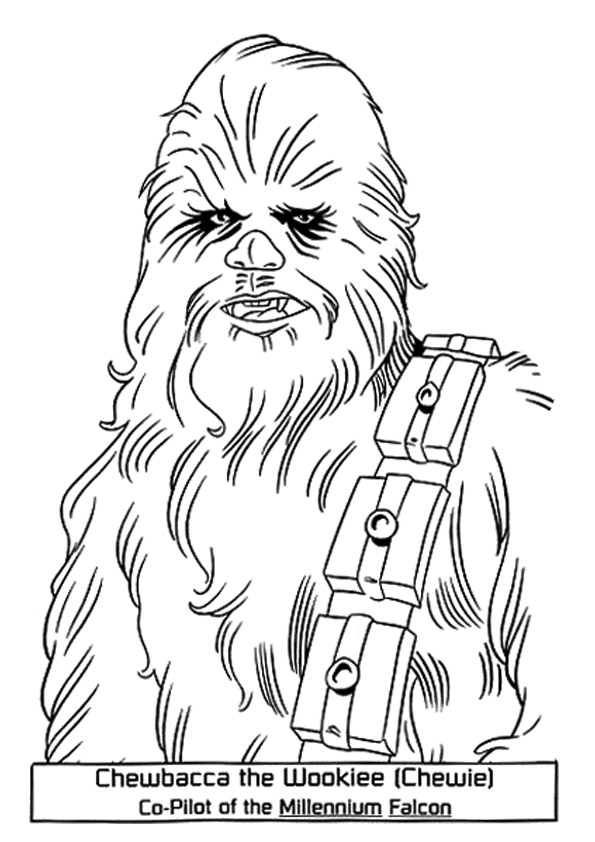 Dibujo de Chewbacca En Guerra de Las Galaxias para Colorear y Imprimir