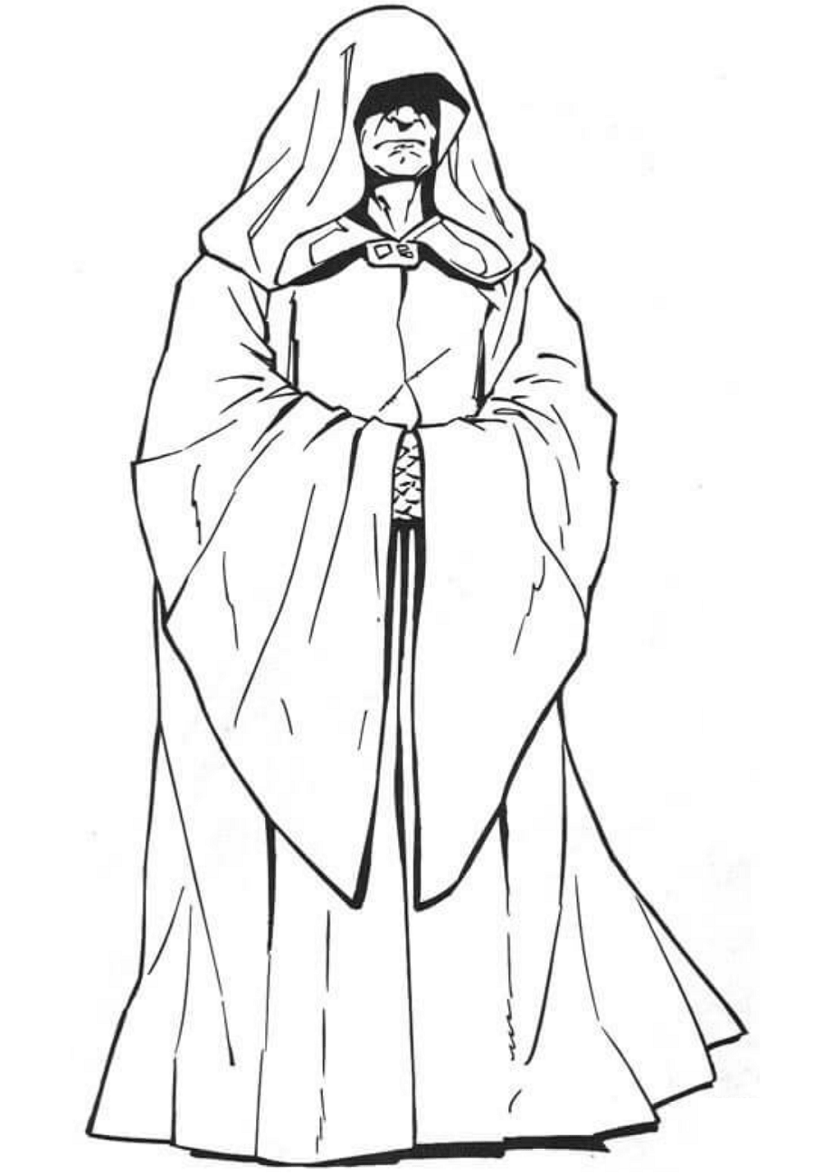 Dibujo de Darth Sidious o Sheev Palpatine para Colorear y Imprimir