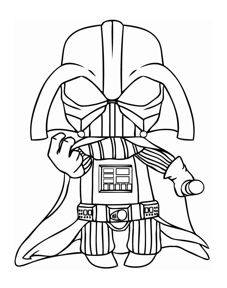 Dibujo de Darth Vader Chibi para Colorear y Imprimir