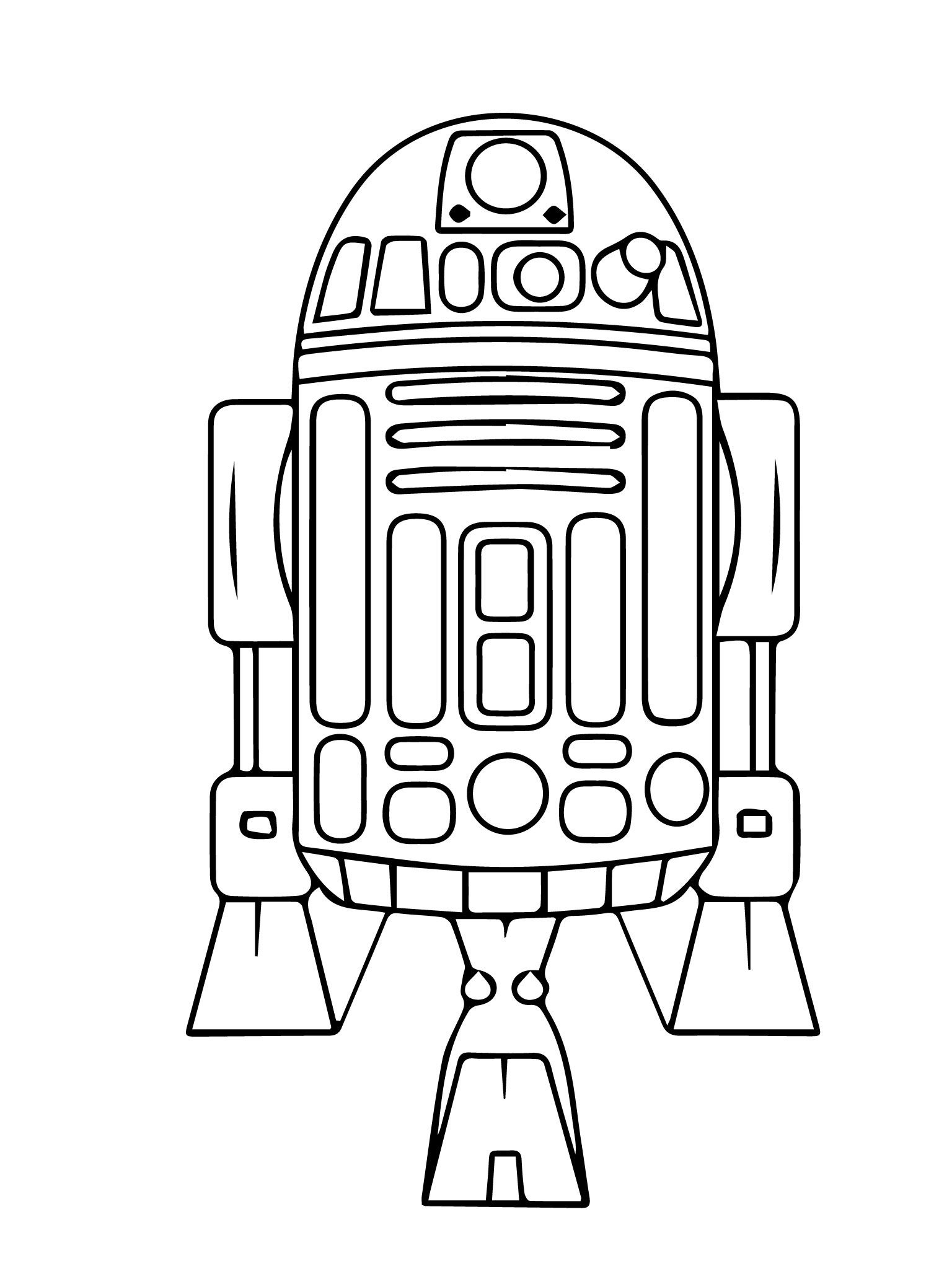 Dibujo de Droide Astromecanico R2 D2 para Colorear y Imprimir