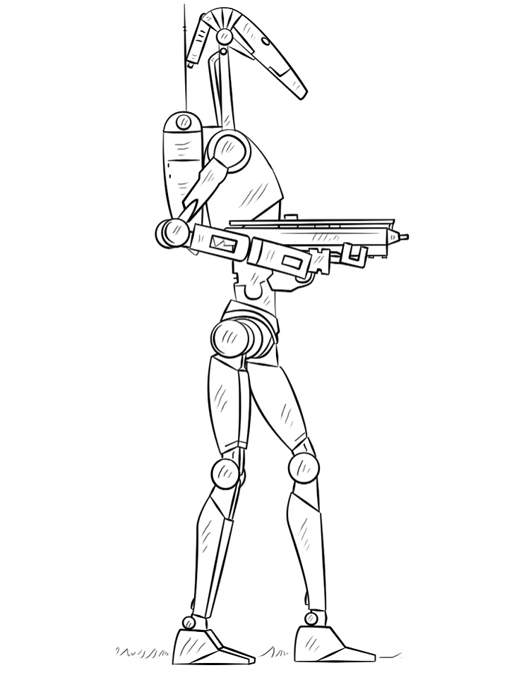 Dibujo de Droide de Batalla para Colorear y Imprimir