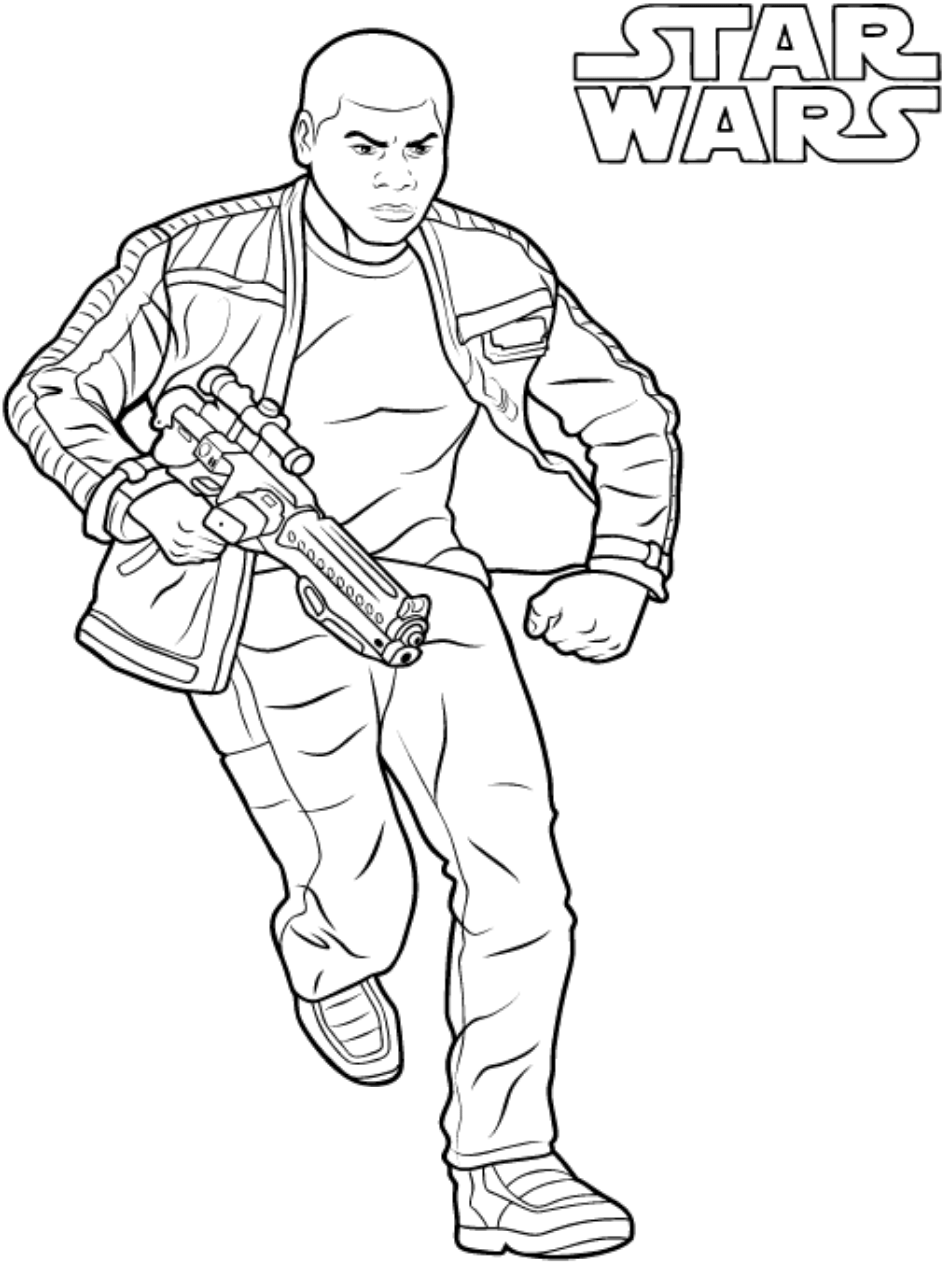 Dibujo de Finn En Guerra de Las Galaxias para Colorear y Imprimir