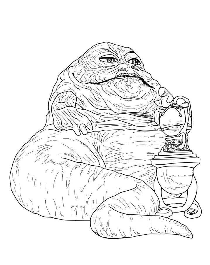 Dibujo de Jabba El Hutt para Colorear y Imprimir