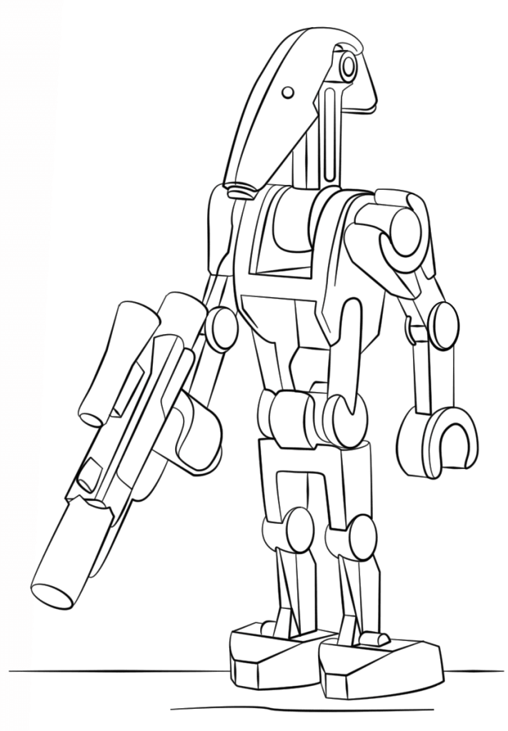 Dibujo de Lego Battle Droid La Guerra de Las Galaxias para Colorear y Imprimir