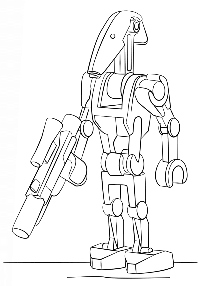 Dibujo de Lego Battle Droid La Guerra de Las Galaxias para Colorear y Imprimir